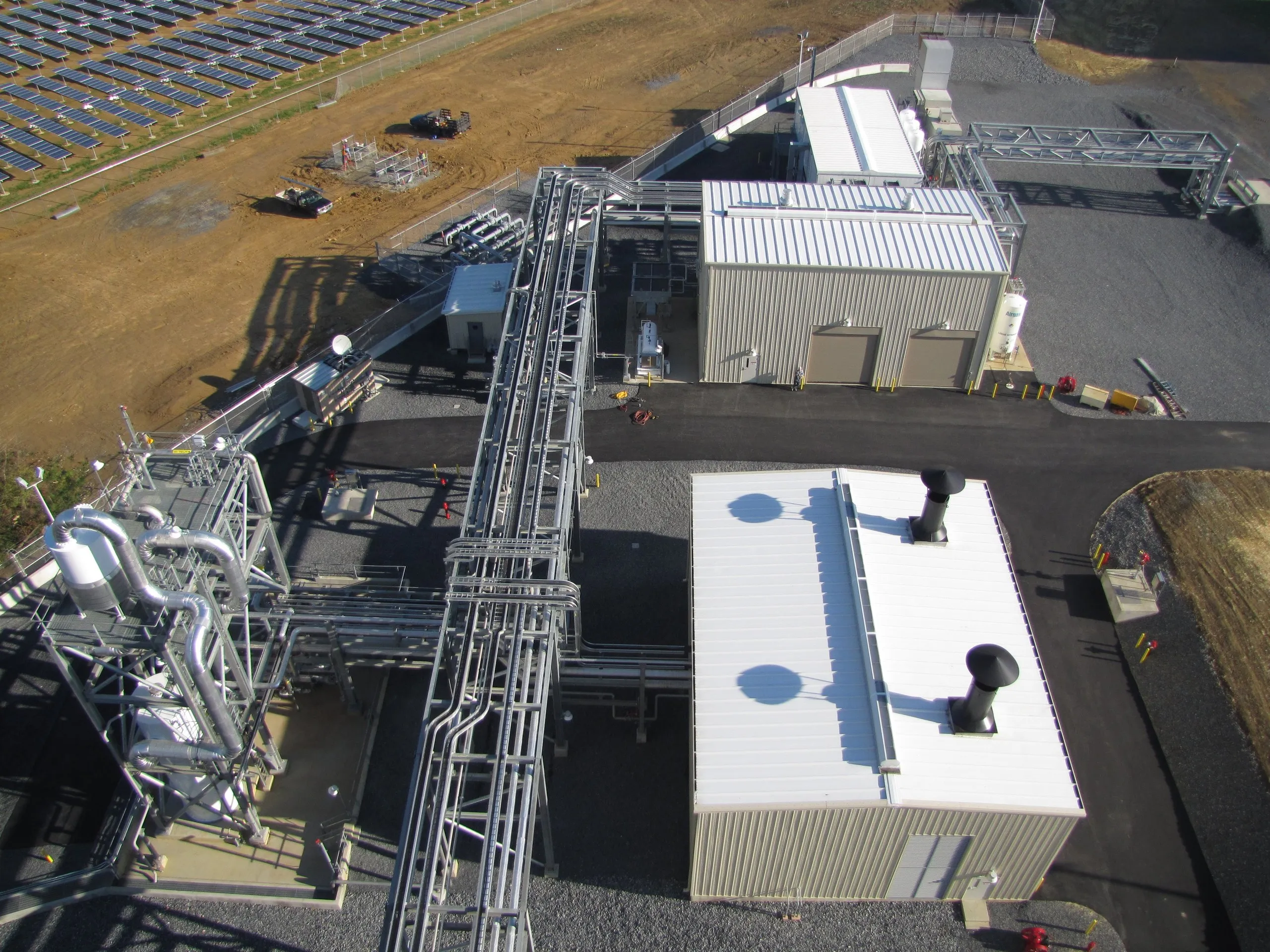 A view of the facility from the top of the tank