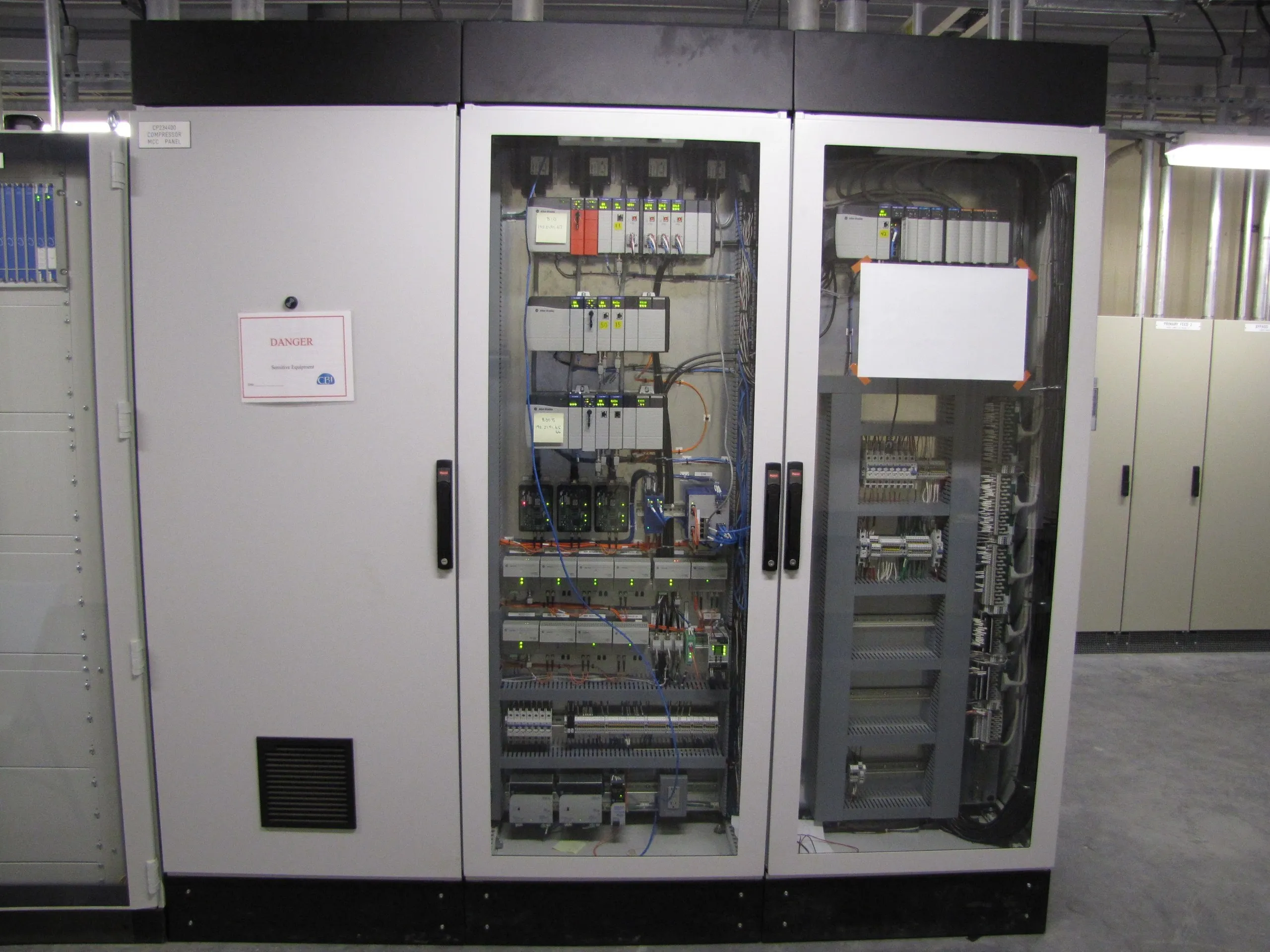 Control panel with ControlLogix and GuardLogix controllers