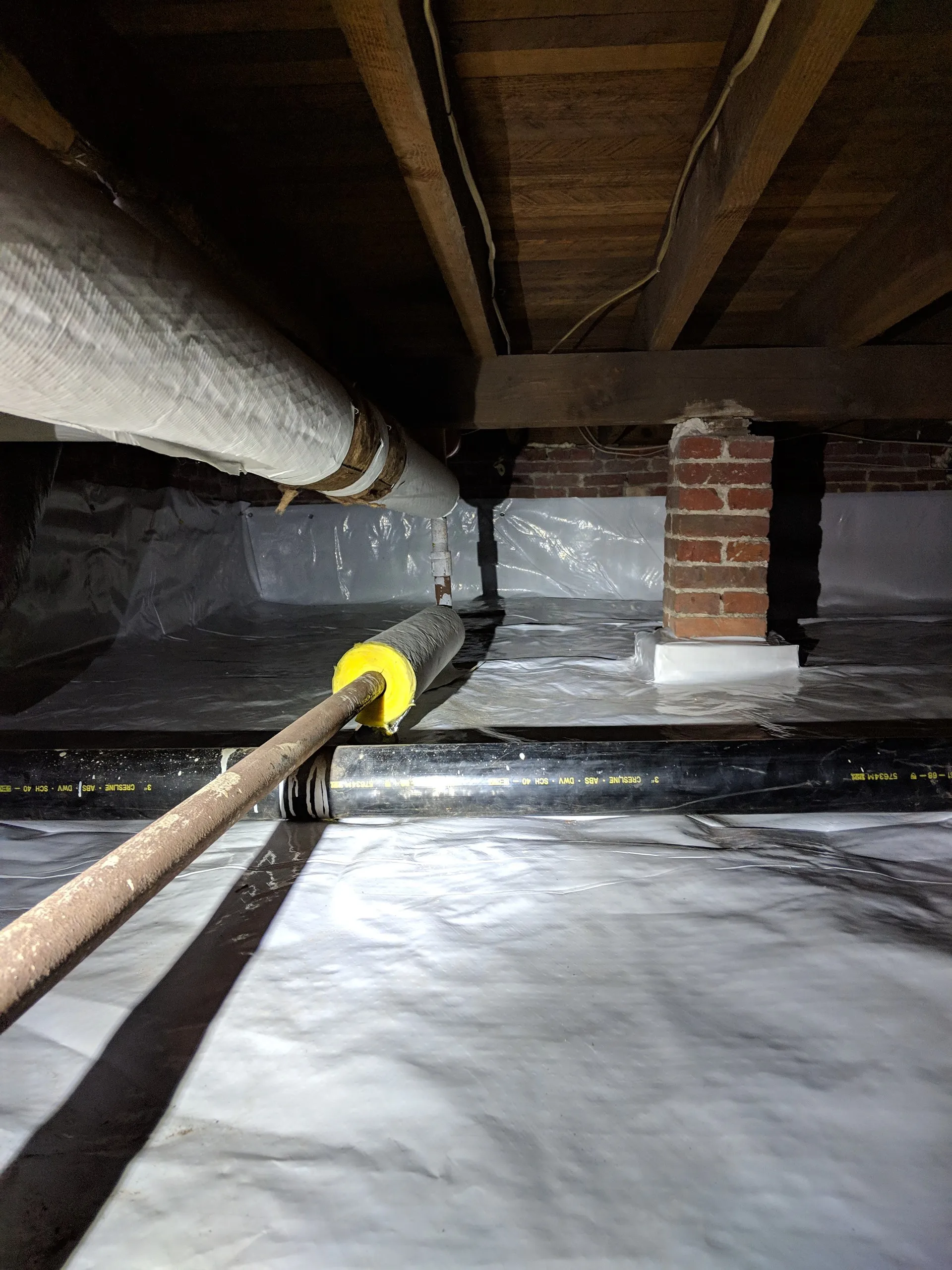 Encapsulating plastic installed