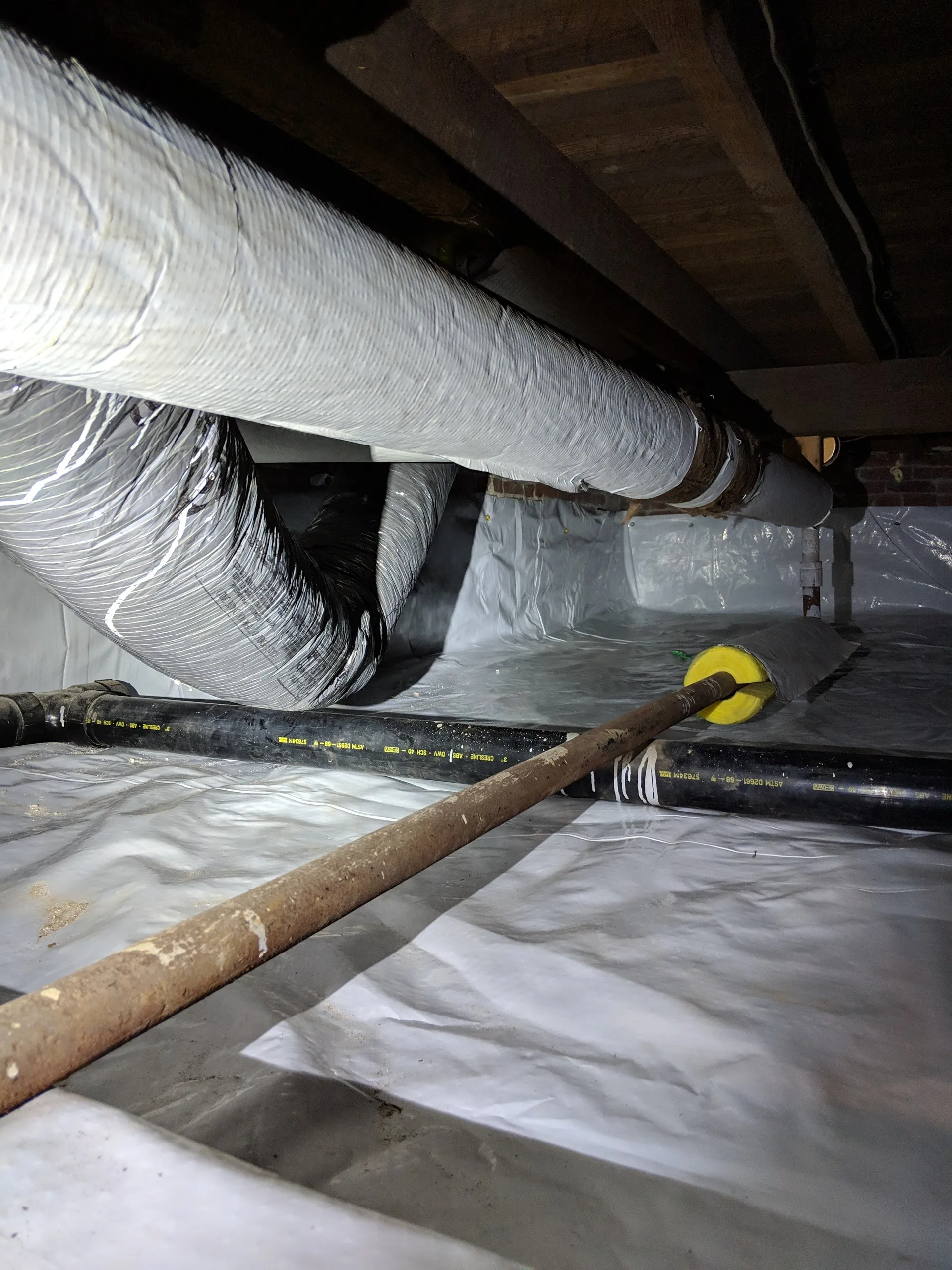 Encapsulating plastic installed