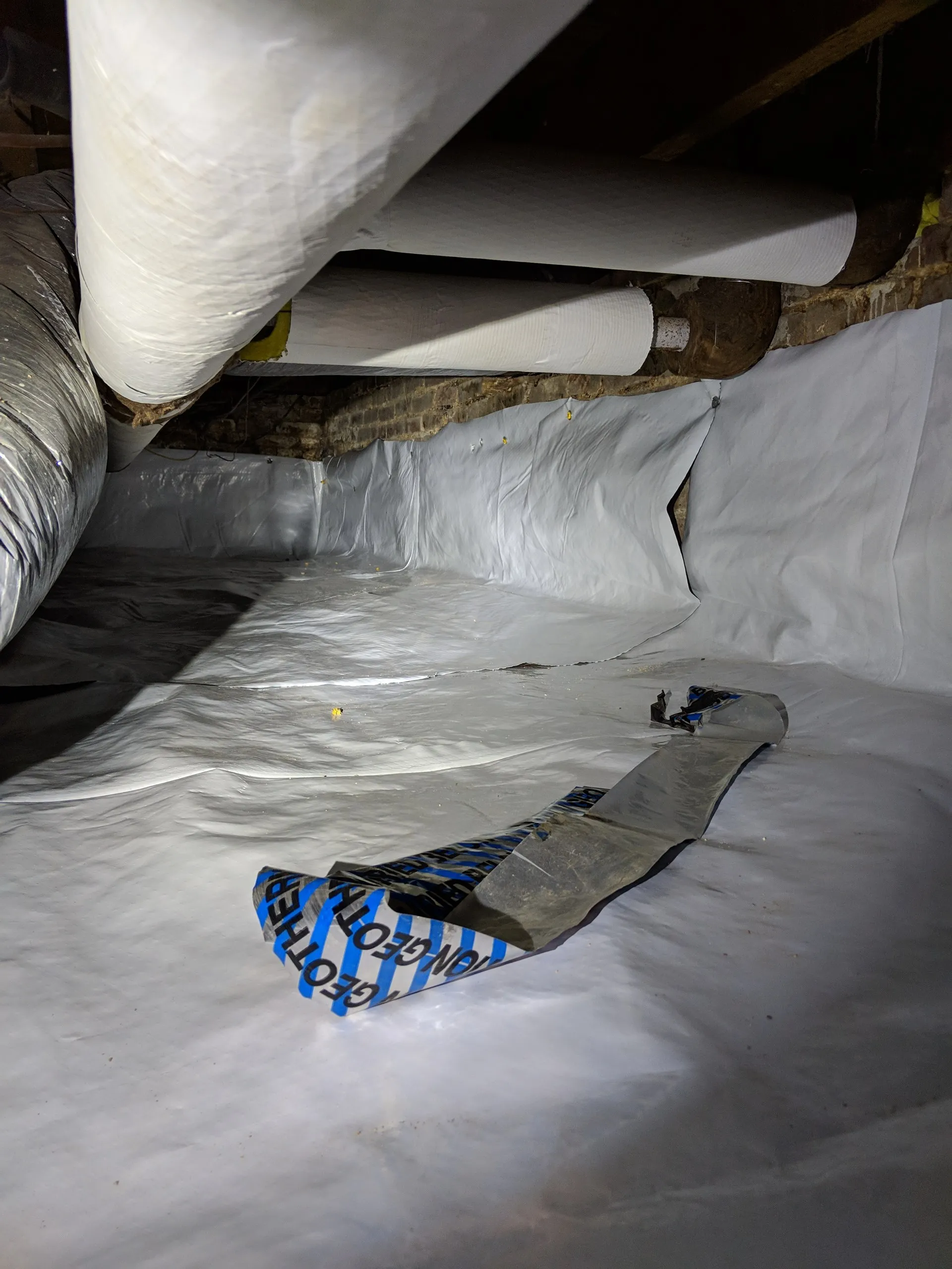 Encapsulating plastic installed