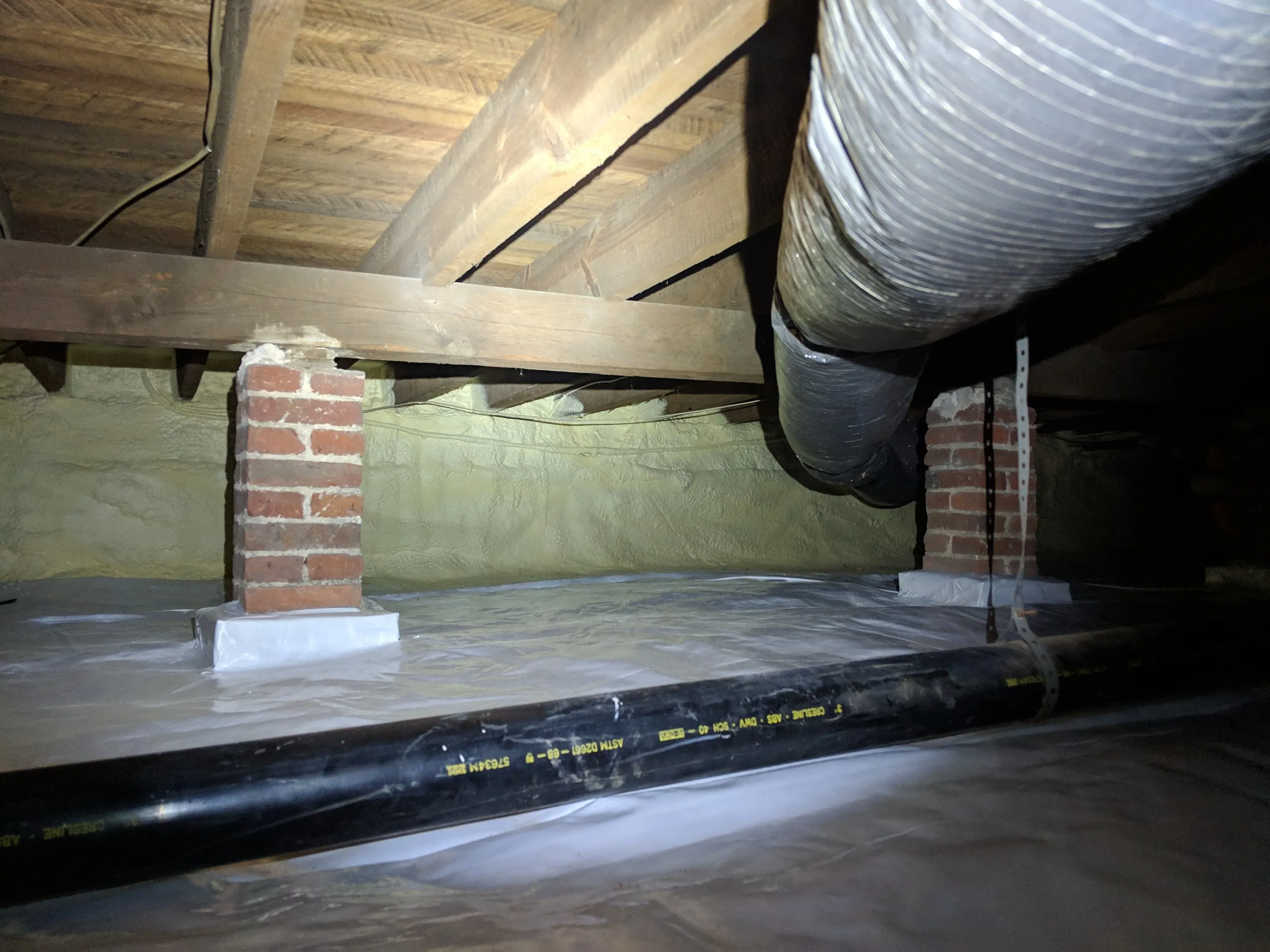 Spray foam installed