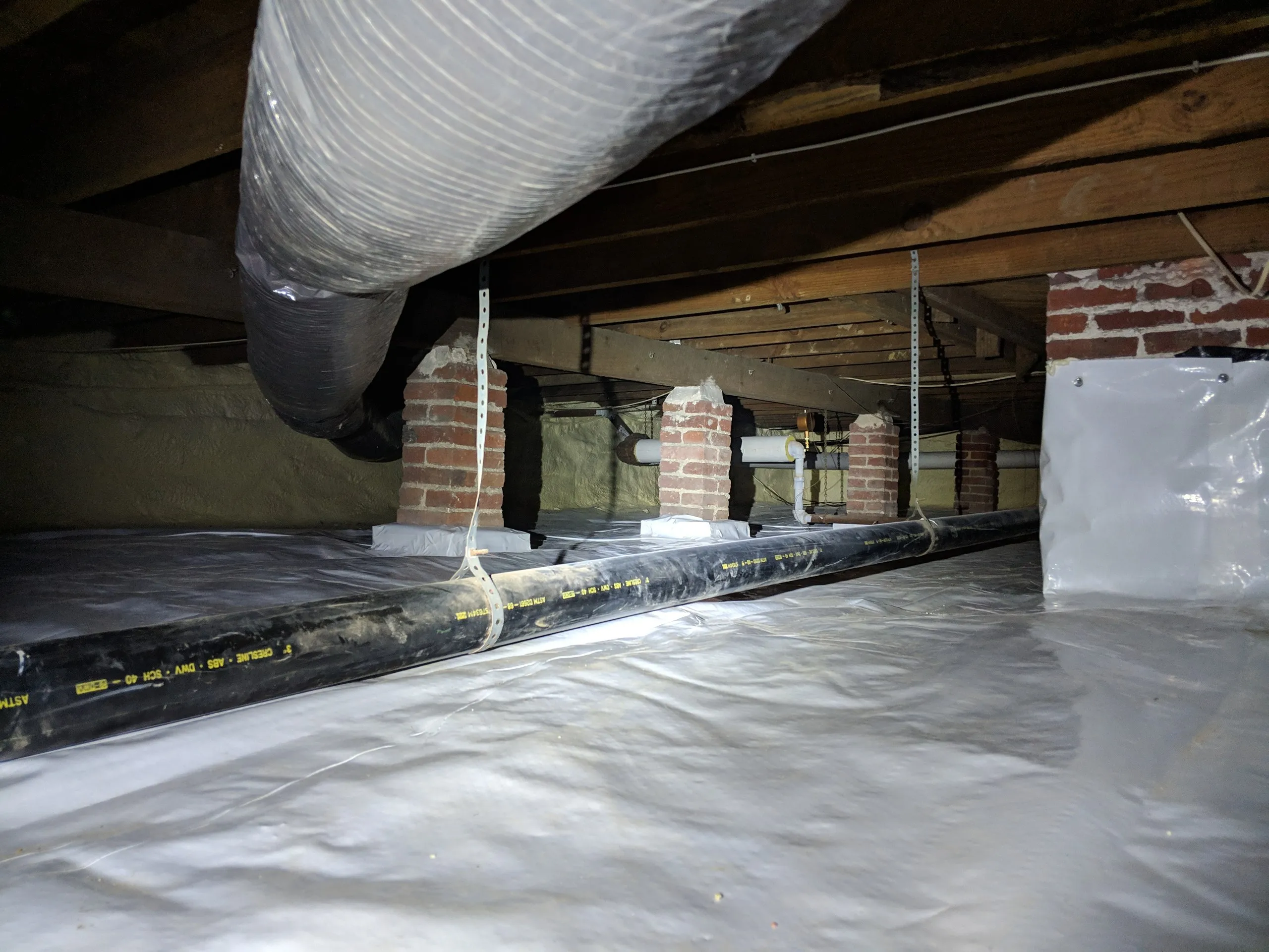 Spray foam installed